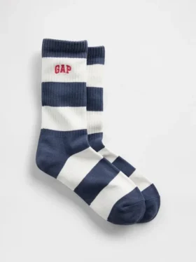 Rugby Stripe Logo Crew Strumpor