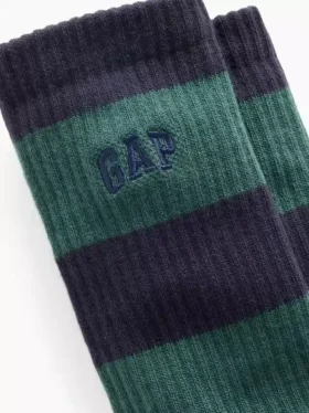 Rugby Stripe Logo Crew Strumpor