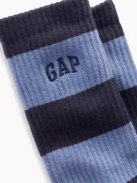 Rugby Stripe Logo Crew Strumpor