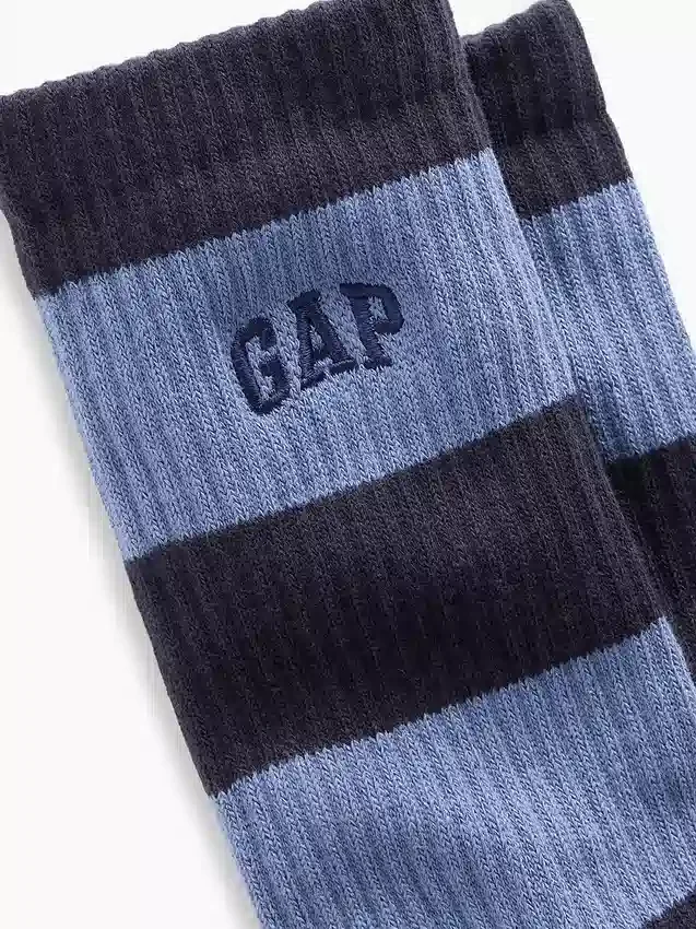Rugby Stripe Logo Crew Strumpor