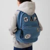 Ryggsäck för barn i denim med logotyp-patch