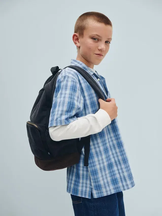 Ryggsäck i denim och corduroy för barn