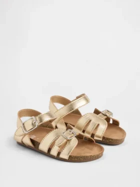 Sandaler med metalliska remmar för småbarn