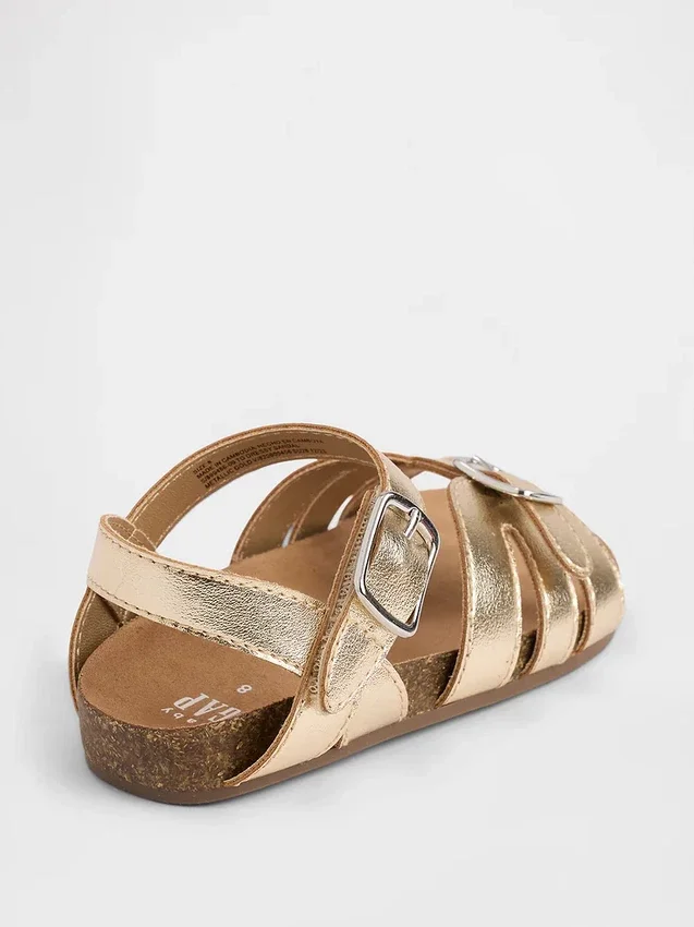 Sandaler med metalliska remmar för småbarn