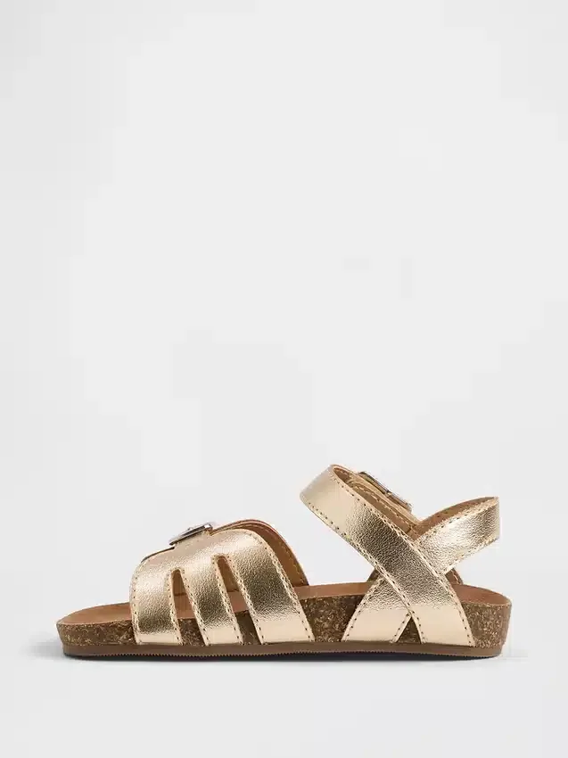 Sandaler med metalliska remmar för småbarn