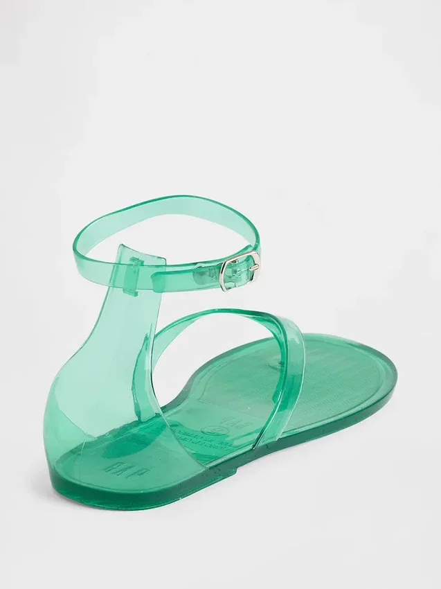 Sandaler med remmar i gelé
