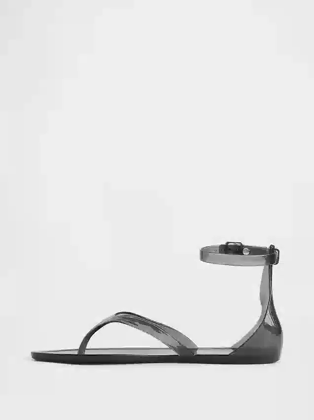 Sandaler med remmar i gelé