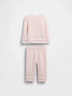 Set med babytröja med vågig kant