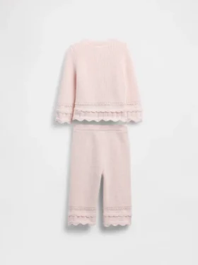 Set med babytröja med vågig kant
