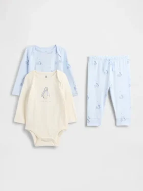 Set med bodysuit i ekologisk bomull för spädbarn (3-pack)