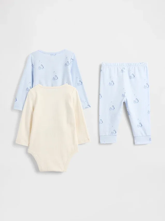 Set med bodysuit i ekologisk bomull för spädbarn (3-pack)