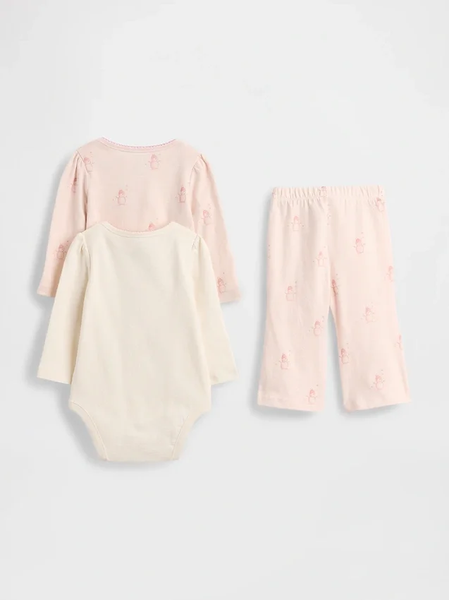 Set med bodysuit i ekologisk bomull för spädbarn (3-pack)