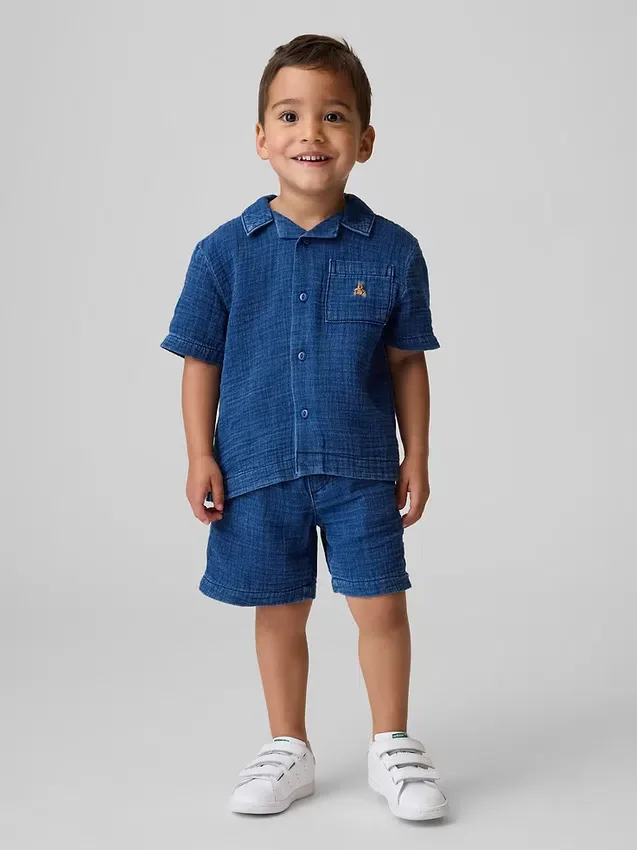 Set med bomullsgasväv och denim för Baby & Småbarn