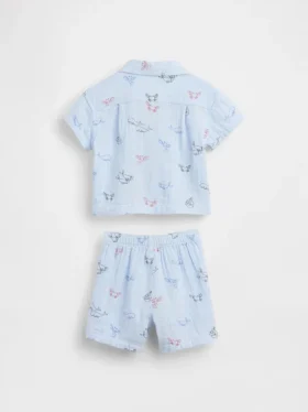 Set med cabana-tröja och shorts i bomullsgasväv för spädbarn