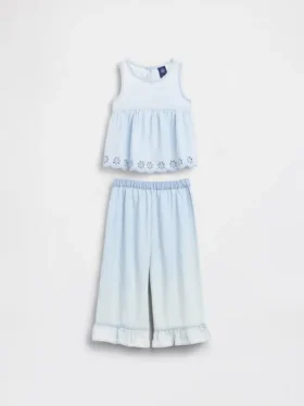 Set med denimkläder med hålbroderi för Baby & Småbarn