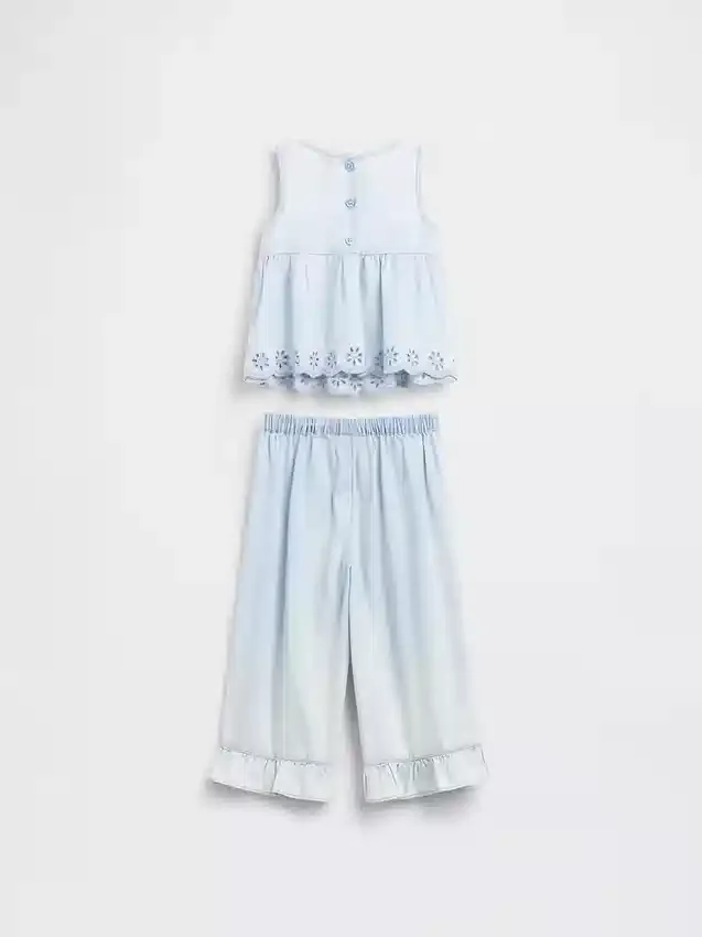 Set med denimkläder med hålbroderi för Baby & Småbarn