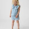 Set med denimkläder med rosett för Baby & Småbarn