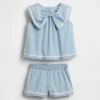 Set med denimkläder med rosett för Baby & Småbarn