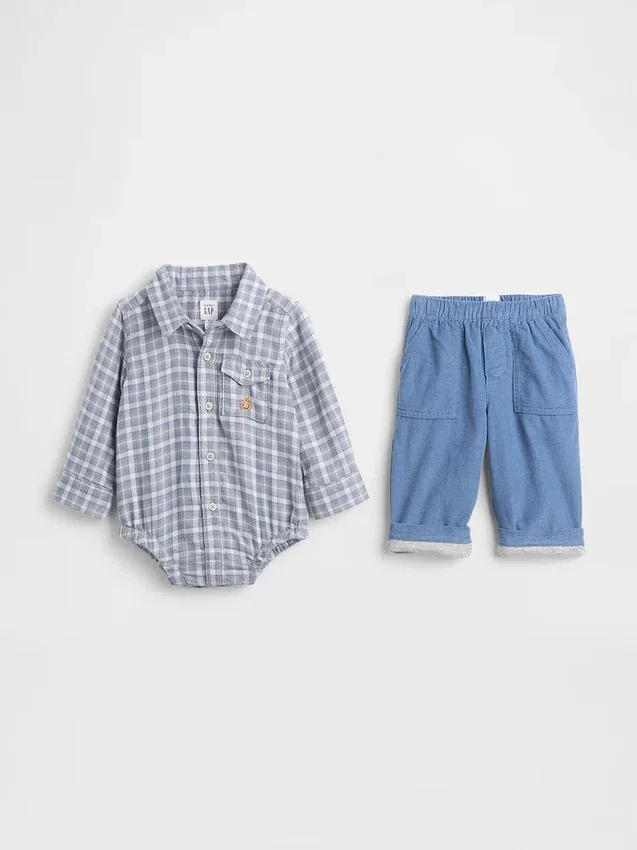 Set med flanell- och corduroykläder för spädbarn