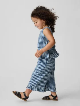 Set med gingham-denimkläder med volangkant för Baby & Småbarn