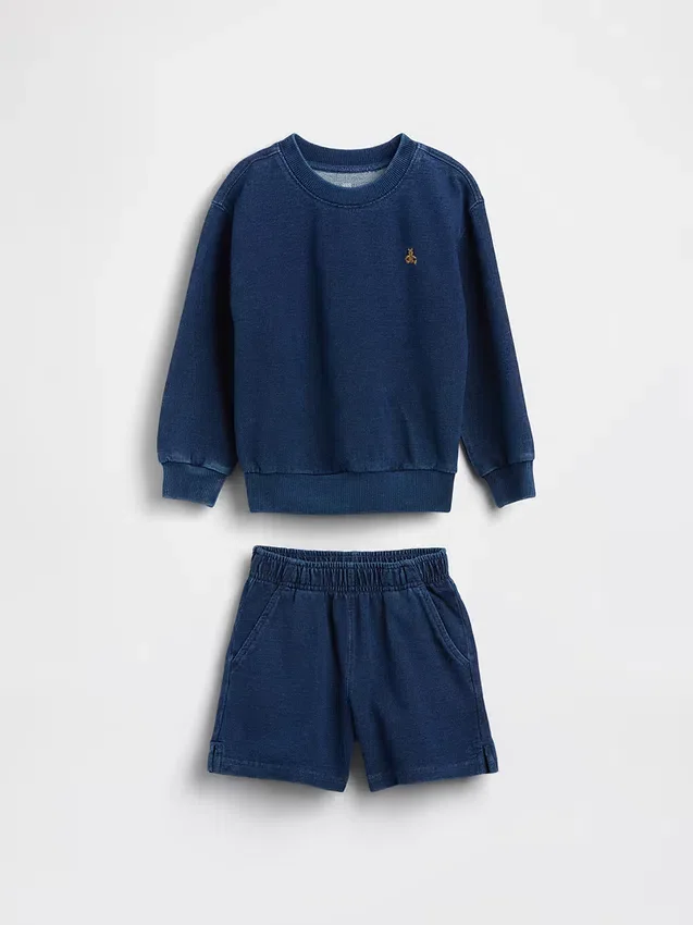 Set med indigo-färgad frotté för Baby & Småbarn