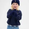 Set med mjuk, kabelstickad mössa och vantar för Baby & Småbarn