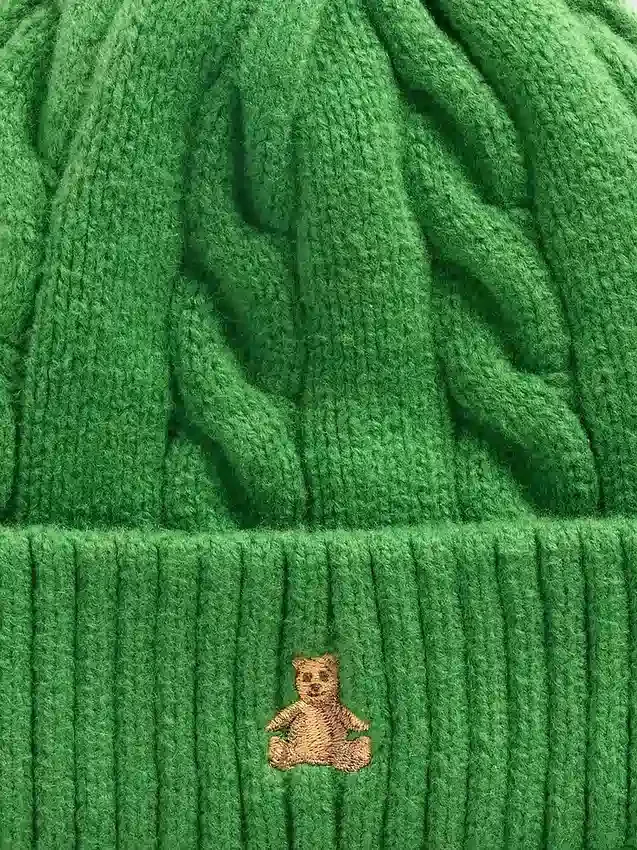 Set med mjuk, kabelstickad mössa och vantar för Baby & Småbarn
