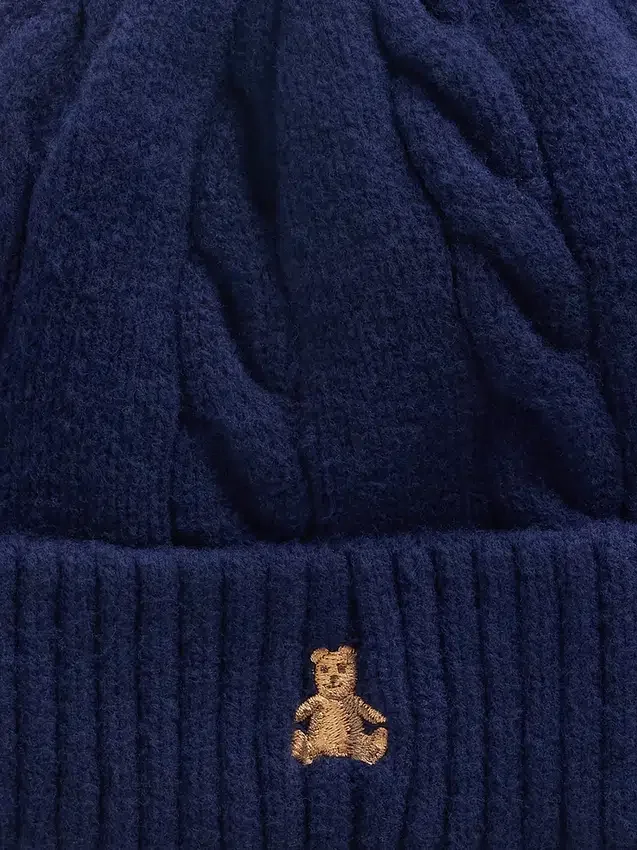 Set med mjuk, kabelstickad mössa och vantar för Baby & Småbarn