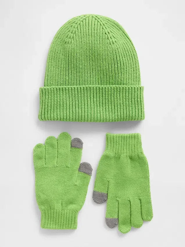 Set med mössa och handskar för barn