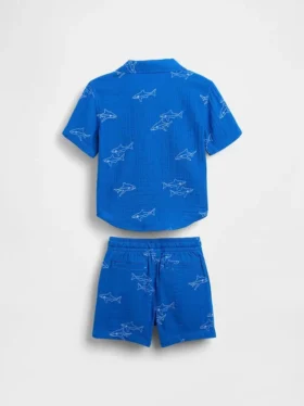 Set med pikétröja och shorts i bomullsgasväv för Baby & Småbarn