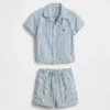 Set med randig babyjeans
