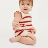 Set med randig virkad babyklädsel