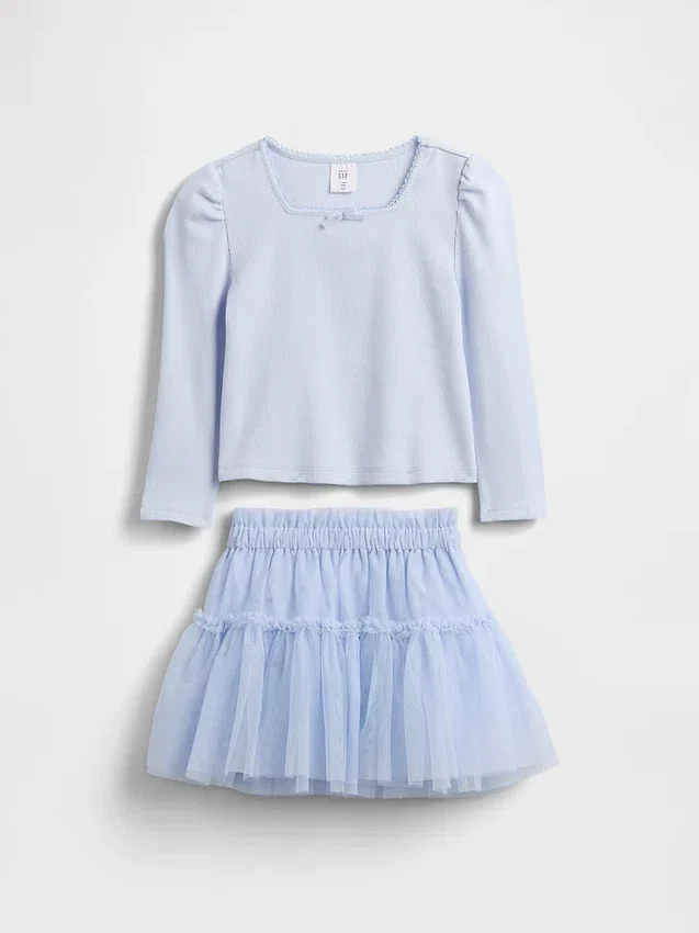 Set med ribbad tröja och tyllkjol för Baby & Småbarn