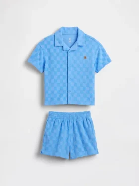 Set med rutig frottéklädsel för Baby & Småbarn