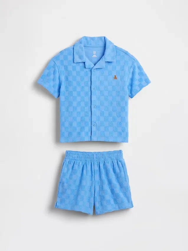 Set med rutig frottéklädsel för Baby & Småbarn