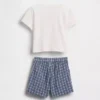 Set med T-shirt med hummermotiv och rutiga shorts