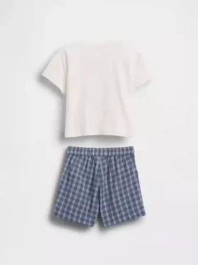 Set med T-shirt med hummermotiv och rutiga shorts