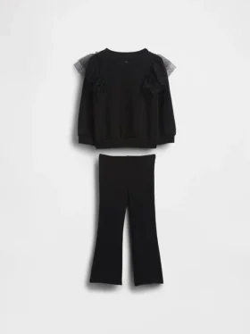Set med tulle-tröja och ribbade leggings med utsvängda ben för Baby & Småbarn