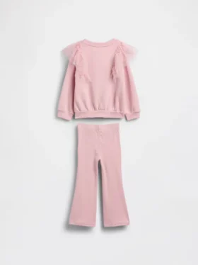 Set med tulle-tröja och ribbade leggings med utsvängda ben för Baby & Småbarn