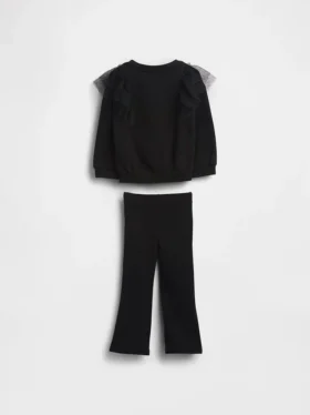 Set med tulle-tröja och ribbade leggings med utsvängda ben för Baby & Småbarn