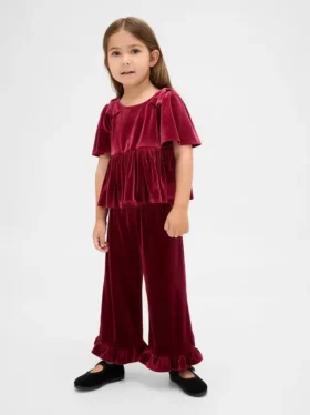 Set med velourkläder med volanger för Baby & Småbarn