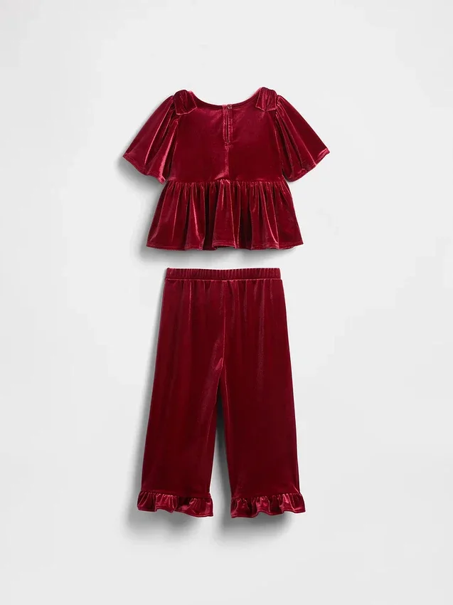 Set med velourkläder med volanger för Baby & Småbarn
