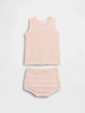 Set med virkad baby-tank och shorts