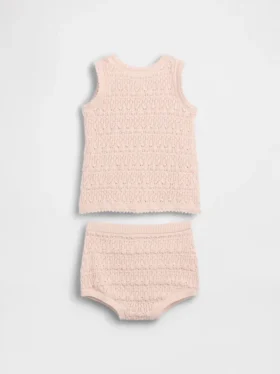 Set med virkad baby-tank och shorts