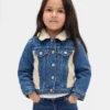 Sherpa-jeansjacka med ikonmönster för Baby & Småbarn