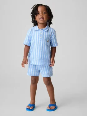 Shorts i bomullsgasväv med tryck för Baby & Småbarn