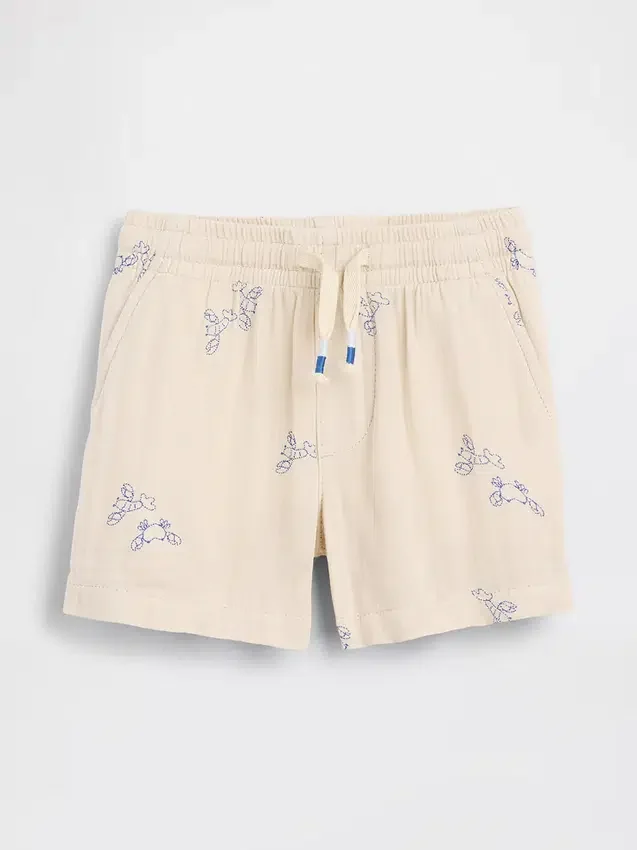 Shorts i bomullsgasväv med tryck för Baby & Småbarn