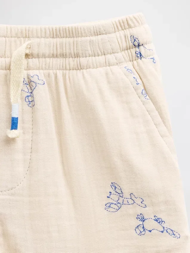 Shorts i bomullsgasväv med tryck för Baby & Småbarn