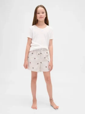 Shorts i återvunnen flanell för barn