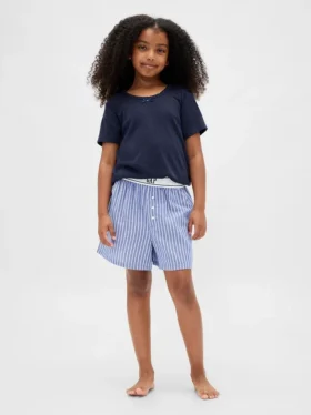 Shorts i återvunnen flanell för barn